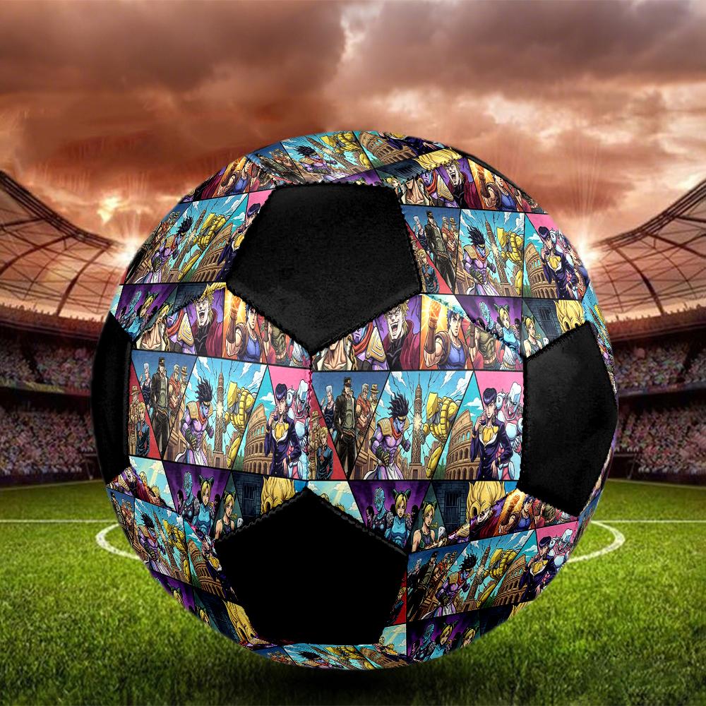 1pc JoJos Bizarre Adventure Football Soccer Ball Size 5 Indoor Soccer Ball Fashion Colorful  Backyard Game -Great For Sports Fans Gift HE7