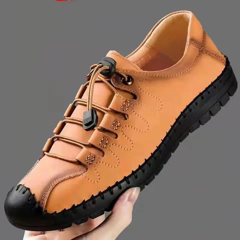 Pánské boty z hovězí kůže Prodyšné Protiskluzové Odolné proti opotřebení Řidičské boty Vysoce kvalitní Ručně šité Trendy Univerzální Sportovní boty na pedály