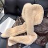 New Rex Rabbit Hair Hat Scarf Integrated Snow Cap Women's Winter Fox Fur Warm Versatile Hooded Scarf