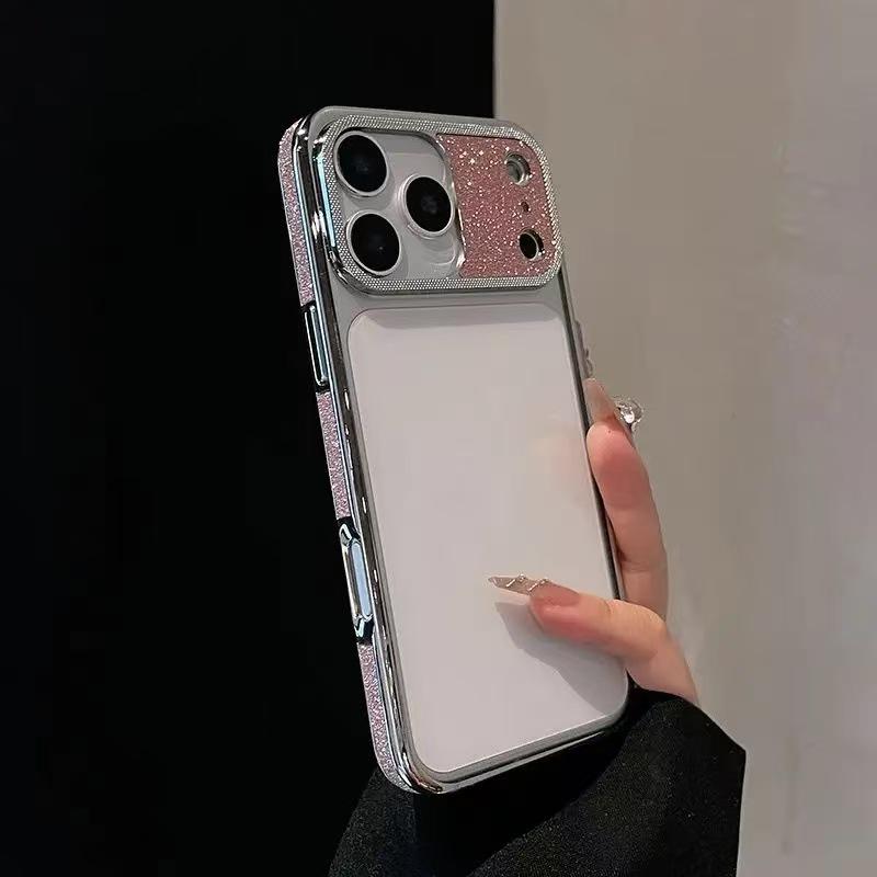 Applicable Apple 13-17 Phone Case: Transparent Back, Electroplated Glitter Edge, Drop-Proof Design for Men & Women