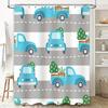 Modern Blue Truck Print Shower Curtain Waterproof Bath Room Decor Home Decoration Set 3D Printed Bathroom Curtains For Kids Boy