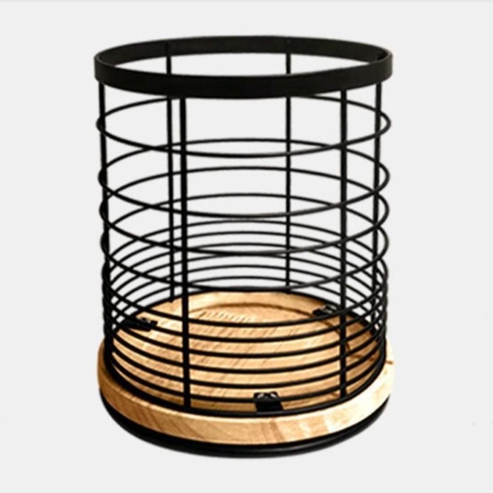 Wooden Base Kitchen Storage Bucket Drainage Hole Cooking Utensil Rack  Kitchen Storage