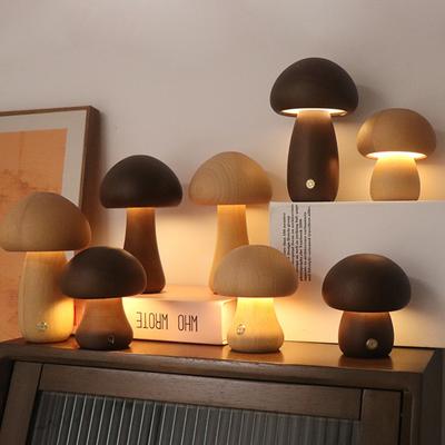INS LED Nachtlicht Mit Touch Schalter Holz Nette Pilz Nachttisch Lampe Für Schlafzimmer Kinderzimmer Schlafen Nacht Lampen