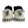 MIUMIU Crystal Bijou Leather Leather Slip-on Black Leather Used