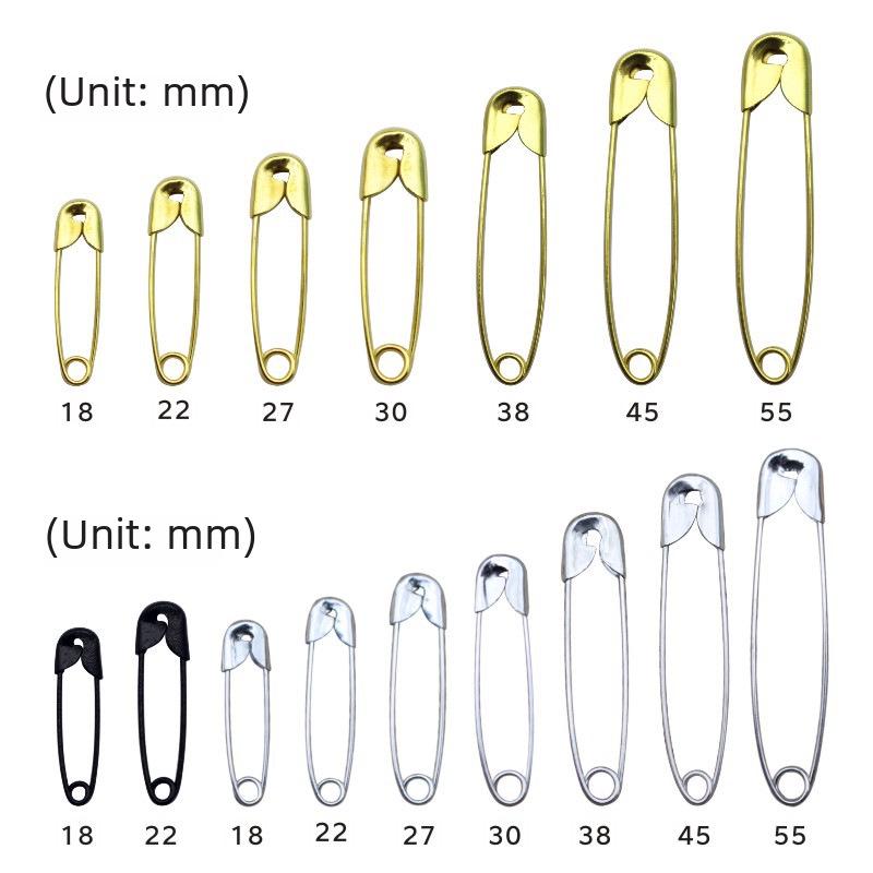 Gourd-Shaped Metal Safety Pins: Iron, Copper, Stainless Steel In Gold, Silver, Black - Clothing Tags/Small Pin Buckles