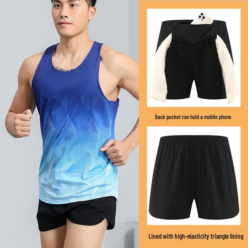 Unisex Quick-Dry Track & Field Running Vest Set for Marathon, PE Tests, Competitions & Training