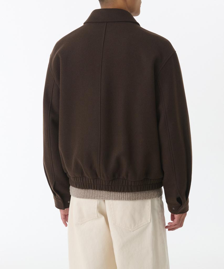 Musinsa Standard Wool Blend Minimal Blouson Jacket [Baroque Brown]