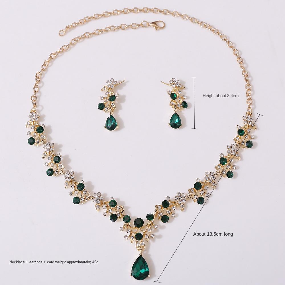 Flower Flower Choker Necklace Set Vintage Necklace Set Exquisite Necklace Earrings Set  Women