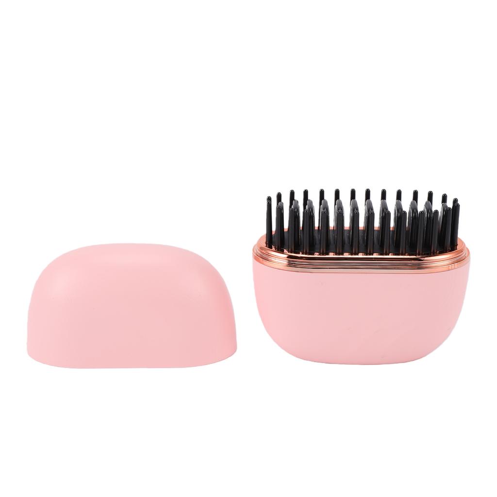 Mini Hair Straightener Brush Cordless Rechargeable Multifunctional Hair Straightener Comb Pink