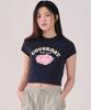 COVERNAT WOMAN Crop Fruit T-Shirt Navy