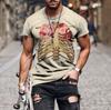 Men's 3D Printed T-Shirt Skull Pattern Print Short Sleeve O-Neck Pullover Casual Top