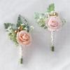 Korean Boutonniere Flowers Wedding Corsage Pins Men Wedding Witness Corsage Pins Simulation Flowers Marriage Accessories