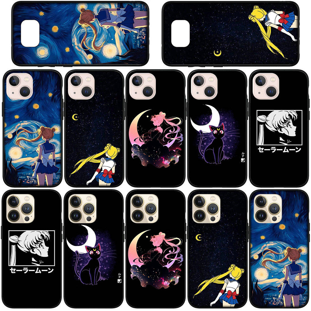 Phone Case for Samsung Galaxy S25 S24 S23 iPhone 16 15 Xiaomi Redmi Note 14 13 12 16E 12C X 11 Pro Max OPPO Moto Huawei Anime Sailor Moon Girl Cover