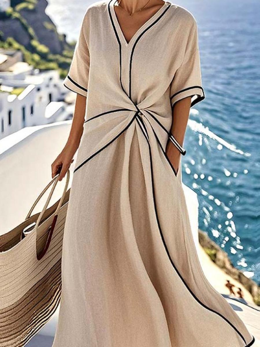 Летнее платье в богемном стиле - Элегантное, шикарное и удобное платье макси S абрикосовый