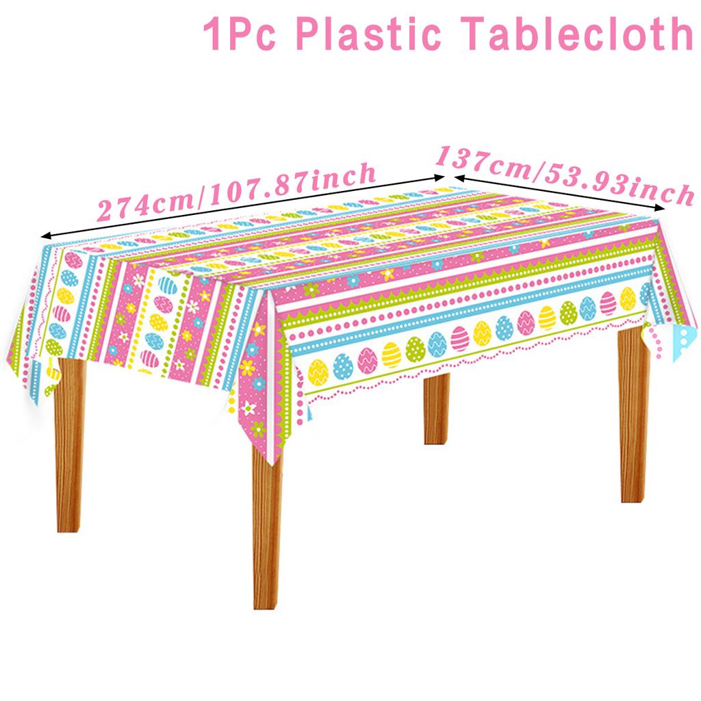 Easter Decoration 2024 Easter Bunny Eggs Paper Plates Napkins Cute Animal Paper Serviettes for Birthday Party Tableware Decor