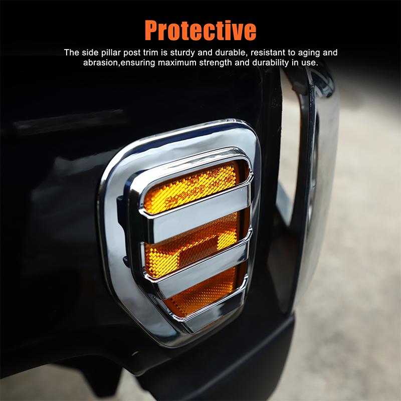 For Hummer H3 2005-2009 ABS Glossy silver Car Side Turn Signal Protection Cover Decorative Cover Sticker Exterior Accessories