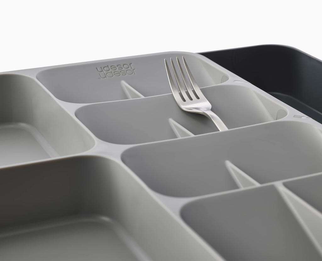 Joseph Joseph Cutlery Case, Tray, Storage, Drawer Organizer (Authentic) 85166, Gray