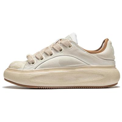 Li Ning Yun You C4D Sapatos Casuais Confortáveis Antiderrapantes de Cano Baixo Feminino Marfim AZGT044-6