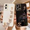 Reno7 4g Love Heart Bracelet Case For Oppo Reno 7 5 6 8 Lite 7lite 8t Reno6 Reno5 Chain Plating Silicone Cover Realme 10 9 Pro