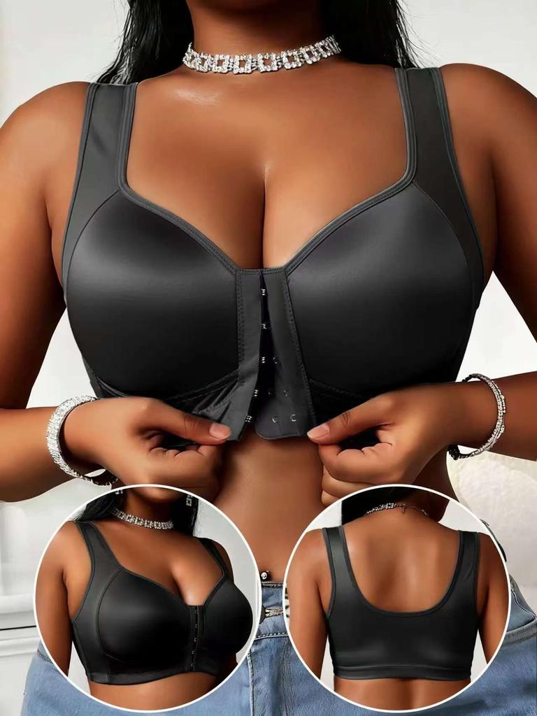 European and American TK front buckle large size gathering sports rimless vest type rimless bra underwear