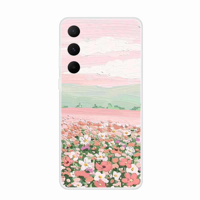Colour Floral Phone Case for Samsung A05 A15 Clear Soft Case Silicone TPU Cover for Samsung Galaxy A25 A35 A55 Protective Funda