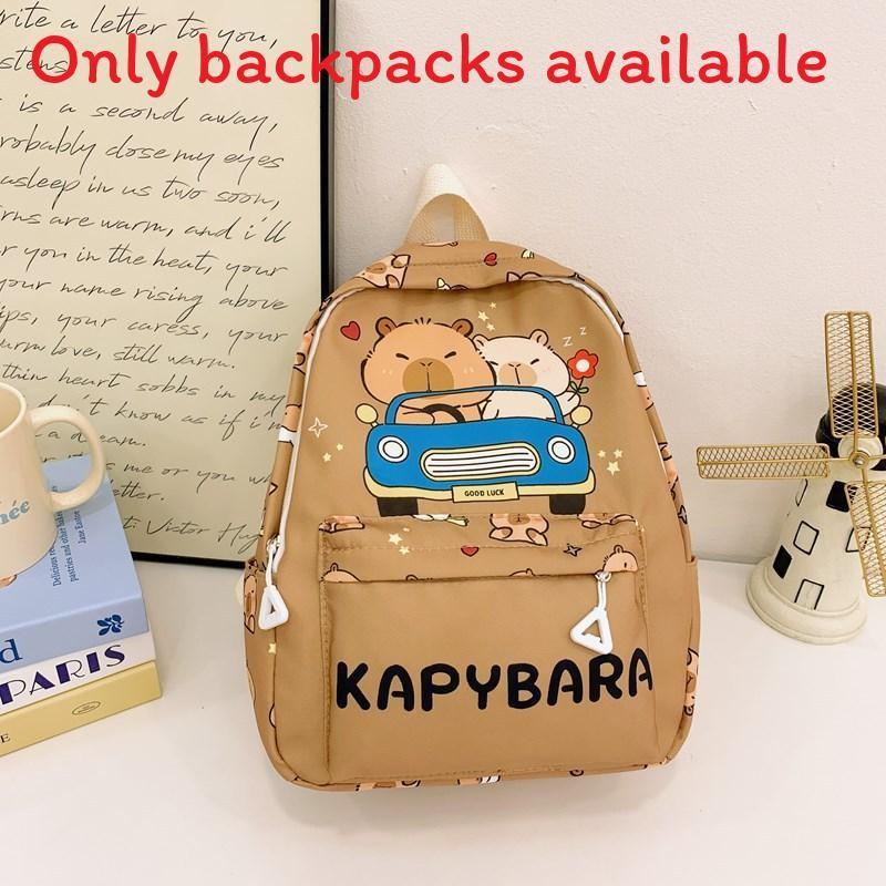 Themed Capybara Childrens Backpack With Letter And Cartoon Print For Use School