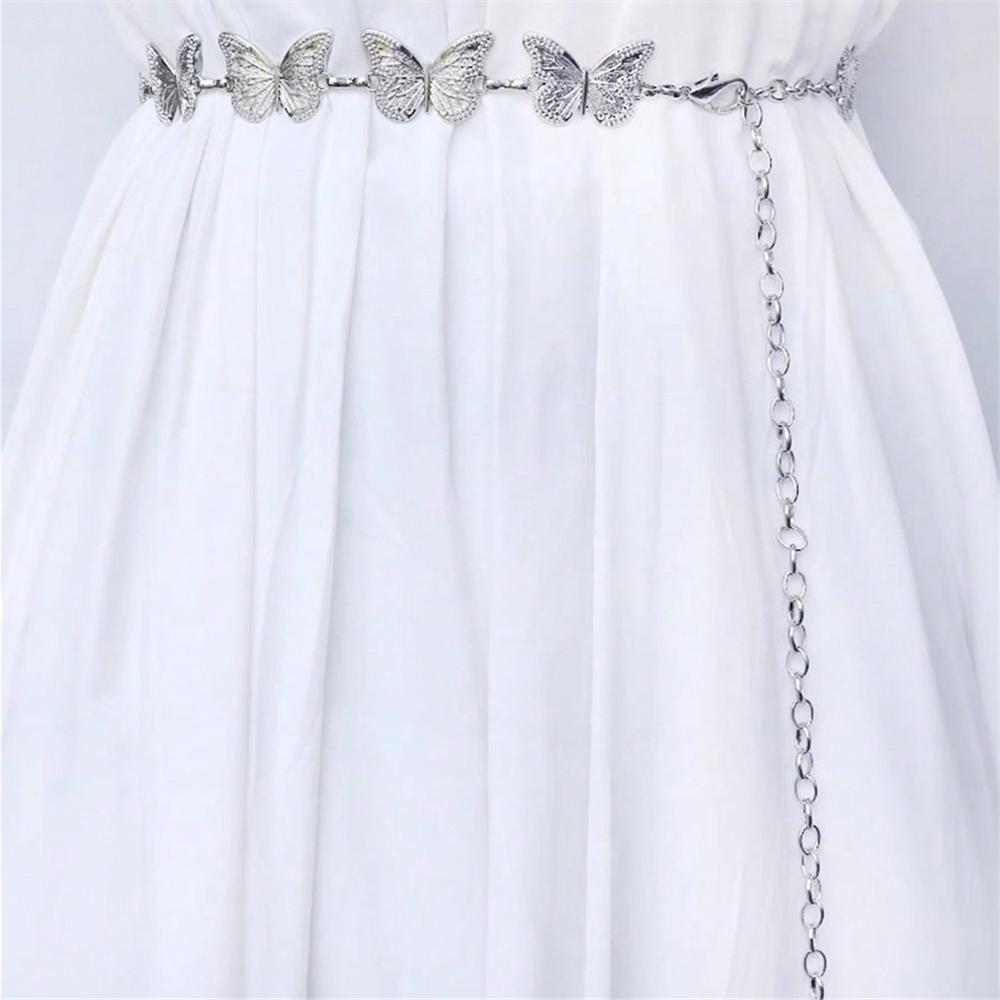 1pc Fashion Butterfly Waist Chain Belt Female Designer Elegant Belts For Women High-end Luxury Brands Adjustable Dress Waistband