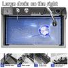 Black Nano Kitchen Sink, 304 Stainless Steel Waterfall Sink, Single Bowl Workstation Kitchen Sink with Multifunction Digital Display, Fly Rain, and Pu