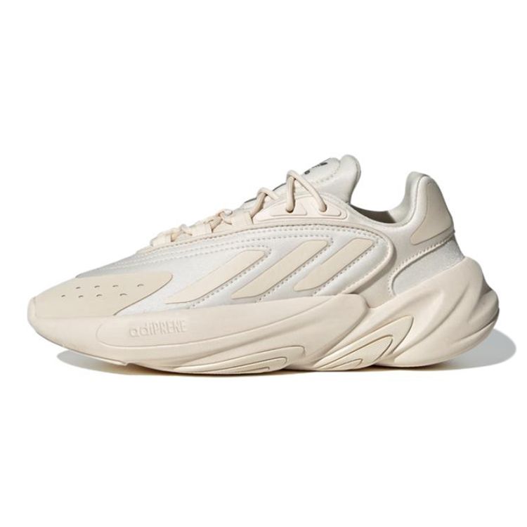 Adidas Originals Ozelia J Fabric Slip Resistant Durable Low Top Sports Casual Shoes Kids Sneakers Off-White GV8992