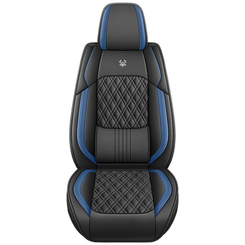 

Чехлы на сиденья 1 шт. Роскошные чехлы на сиденья из искусственной кожи Универсальный автомобильный чехол на сиденье Подходит для большинства грузовиков, седанов и внедорожников Легко установить Дышащий 1PC синий/чёрный