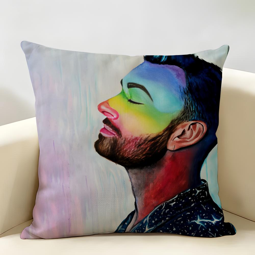 Singer SSam Smith Cushion Cover Natural Linen Organic Fabric DoubleSided Printing Room Sofa Decor Pillow Case