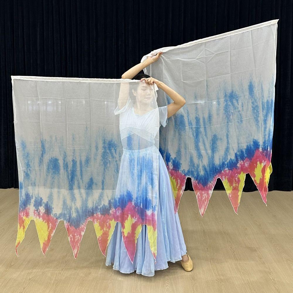 Multicolor Rectangle Flags Scalable Rods Dance Props New Colorful Scarves Flag  Dance Performance
