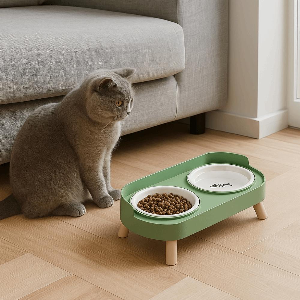 Cervical Protection Double Cat Bowl Large Capacity Cat Water Bowls Elevated Dog Bowl  Pet Feeding