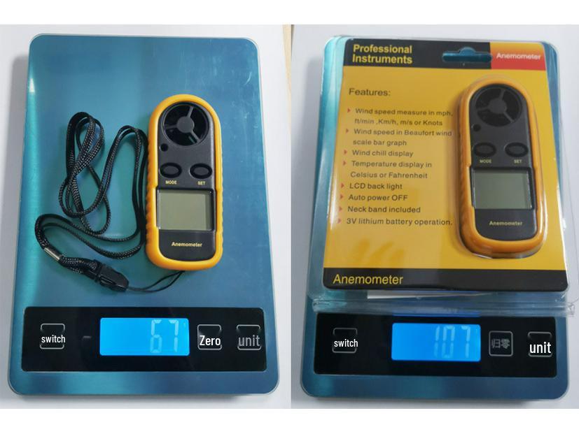 GM816 Mini Anemometer: Digital Wind Speed, Temperature, and Force Level Meter