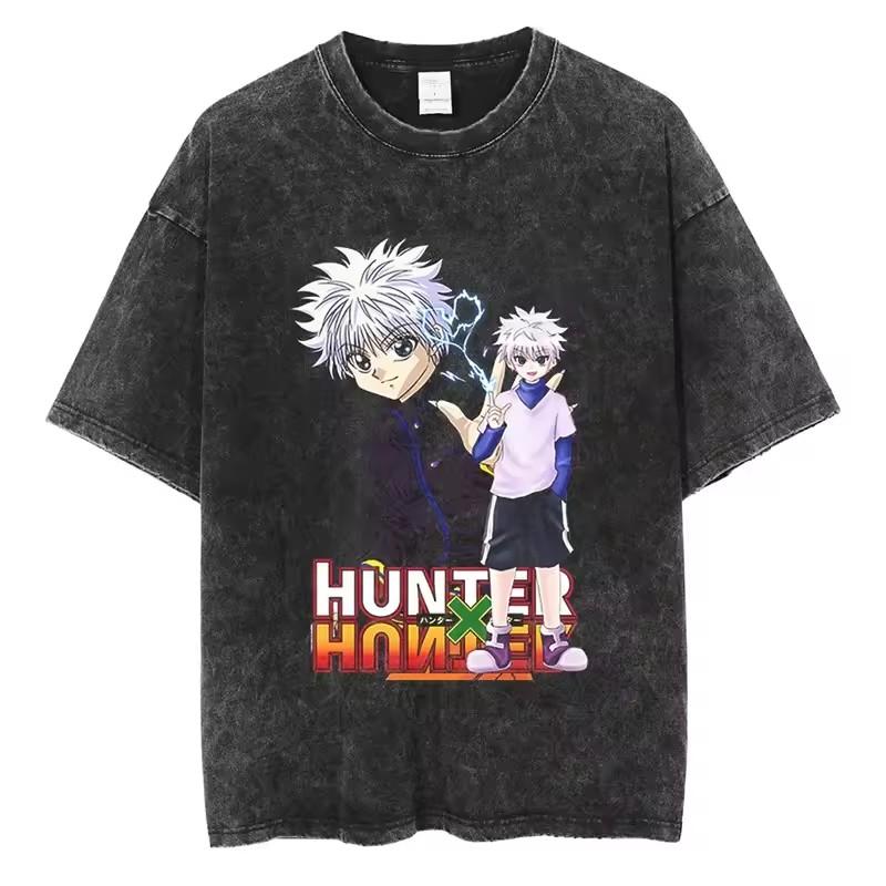 Killua Zoldyck Hunter X Hunter Manga Graphic Tshirt Men Women Clothes Oversized Washed Cotton Tshirt Short Sleeve Tees Tops
