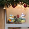 Warm and Cozy Winter Bird Window Sticker That Self-adheres and Leaves No Residue. Compatible with Christmas Stickers.