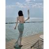 Atmosphere vacation style sweet and spicy high split waist floral dress pure desire beach photo