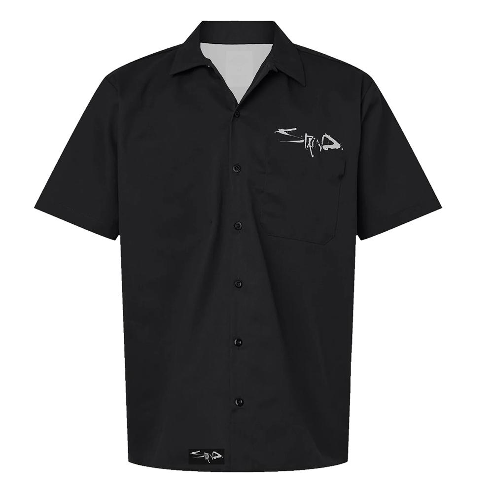 

Staind Custom Work Shirt Short Sleeve Loose Men Women Chemise Unisex Streetwear Casual Fashion Heavy Mental Shirts 3D Print Tops XXXXL