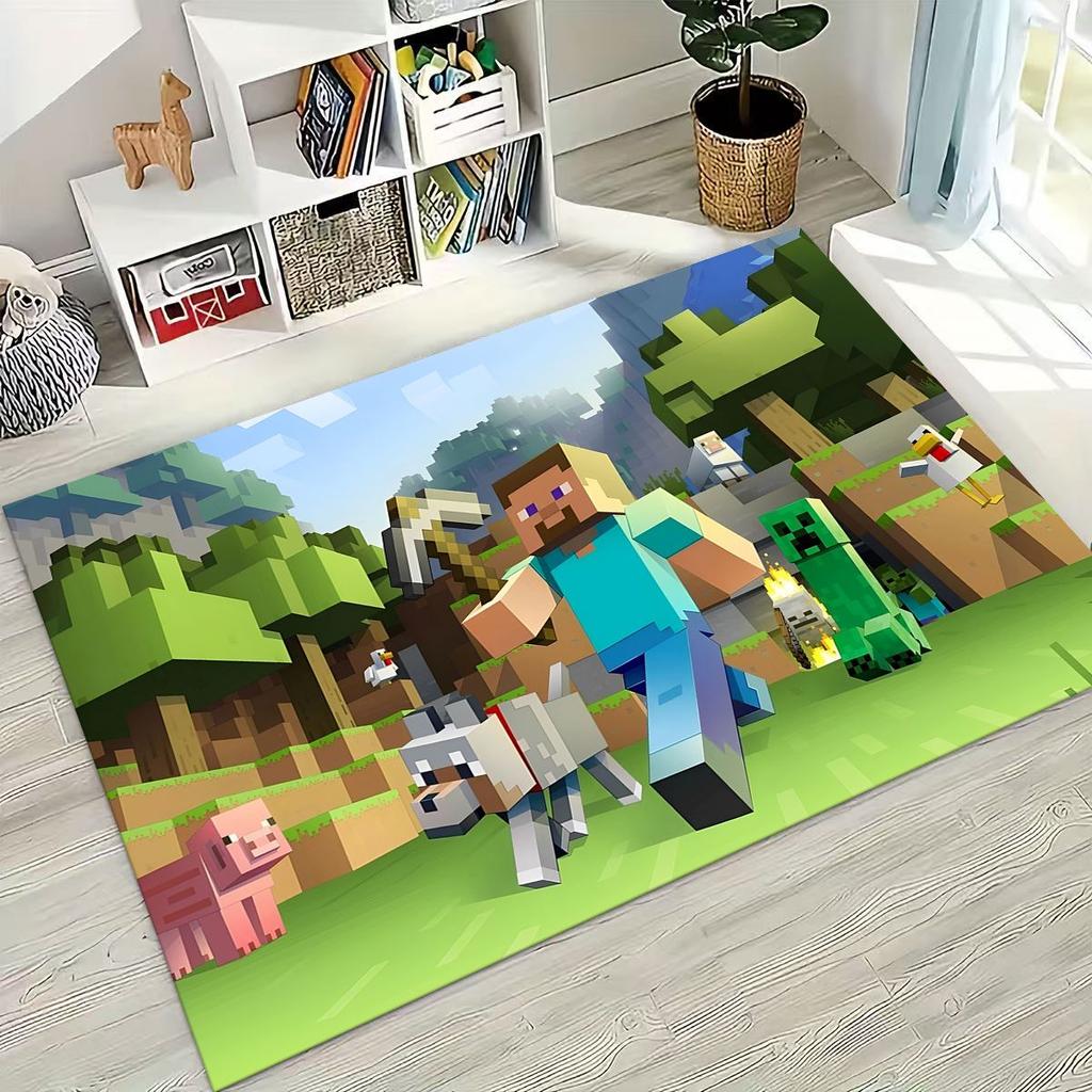Cartoon S-Sandboxs 3D Game Carpet Rug for Bedroom Living Room Sofa Home Doormat Decor,Large Kids Play Non-slip Floor Mat Gift