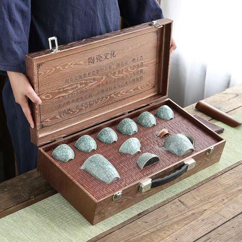 Meiliya Plum Green 10-Piece Ceramic Teapot Set