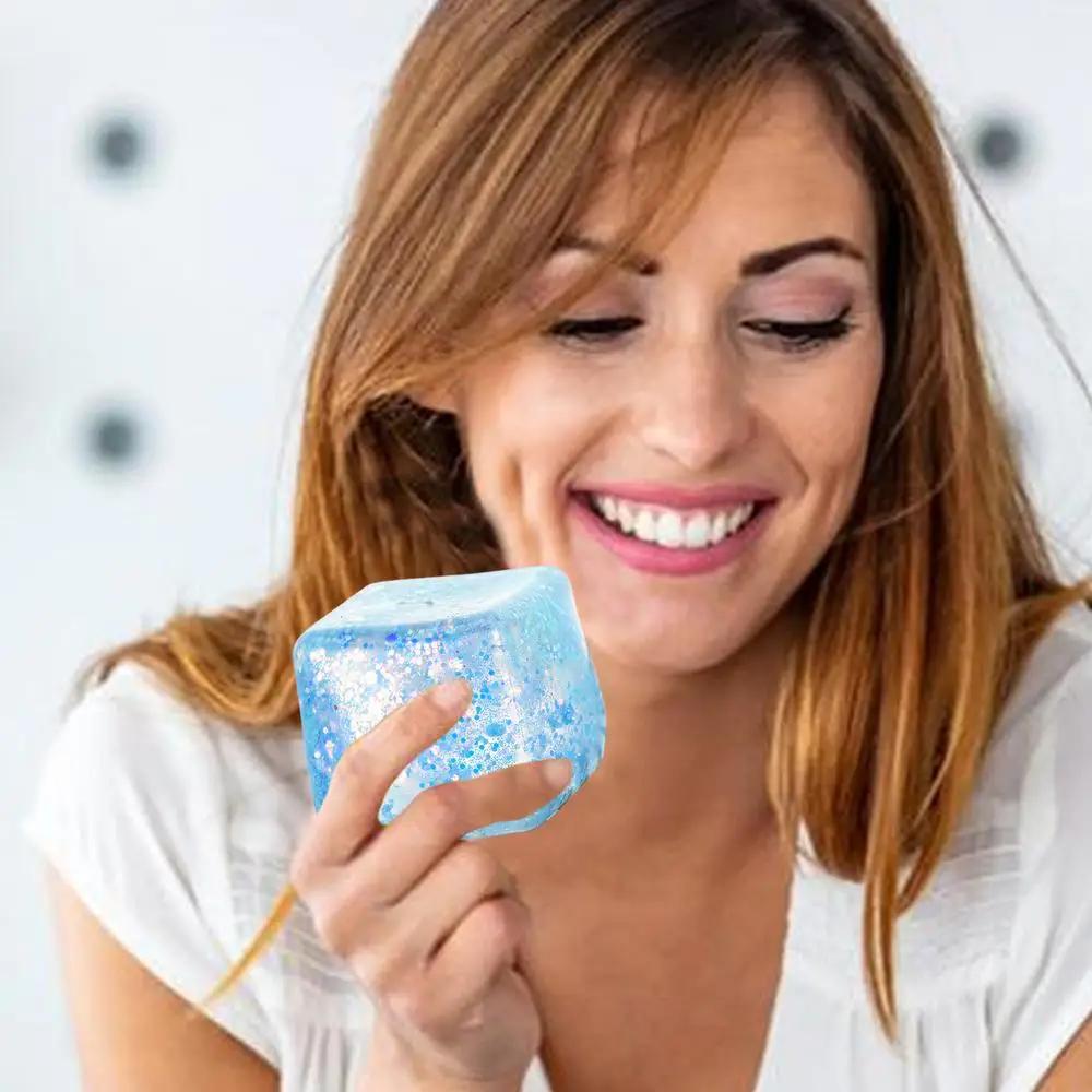 Jucării Jucării Cub de Gheață Anti-stres S quishy Mingie cu Revenire Lentă pentru Ameliorarea Stresului Jucărie Anti Stres Squishy cu Revenire Lentă