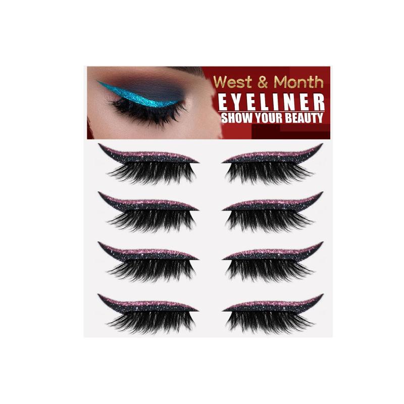 2in1 Eyeshadow Eyeliner Sticker Waterproof False Eyelash Patch Natural Cat Eye Beauty for Special Occasion Look