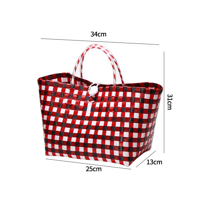 Vietnamese Large Imitation Rattan Handled Storage and Grocery Basket