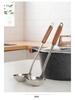 2022 New Wooden Handle Stainless Steel Hot Pot and Slotted Soup Ladle with Laser Logo