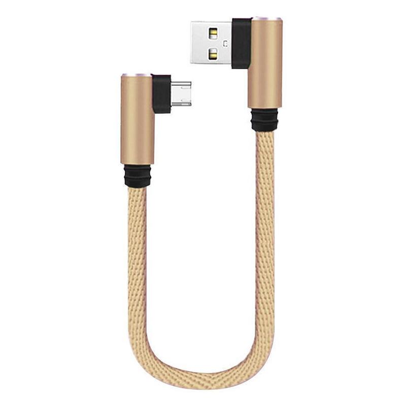 25Cm Short Fast Charging Cable Double Elbow 90 Degree Usb C Micro Usb Type C For Smart Phones Lightning Cable For Iphone Cable