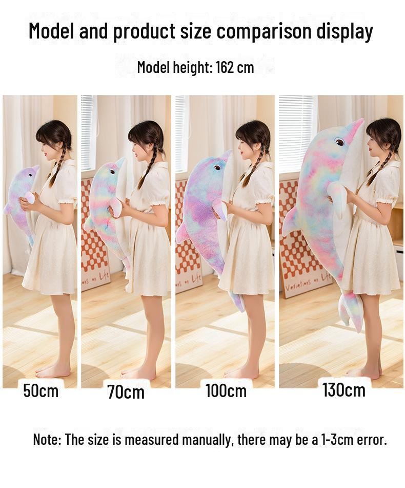 Colorful Dolphin Whale Plush Sleeping Pillow for Kids
