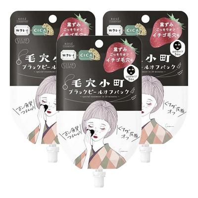 KOSE Clear Turn Pore Komachi Black Peel Off iepakojums 33g, 3 gab, 1 gab.