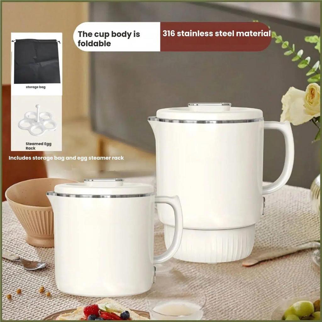 Compact 0.8L Portable Folding Electric Kettle: Ideal for Home, Travel, Dorm, or Hotel.