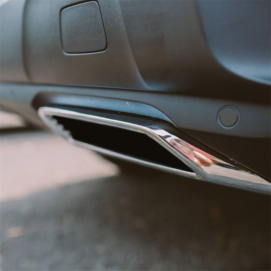 2PCS ABS Chrome Rear Tail Exhaust Cover Trim Fit For Peugeot 3008 5008 2017- 201