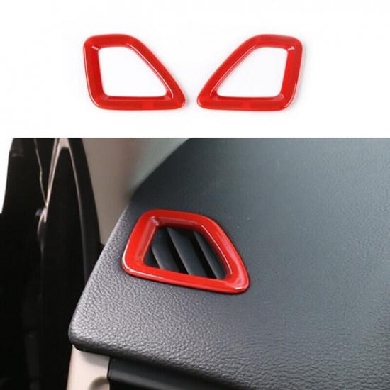Dashboard L&R Air Outlet Vent Cover 2PCS For Jeep Cherokee 2014- Bright Red